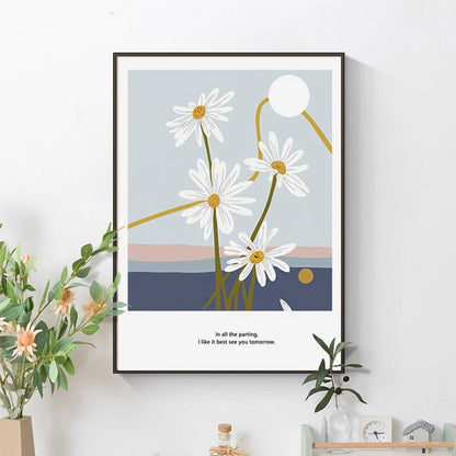 Decorative Framed Daisy Wall Art Homeandso
