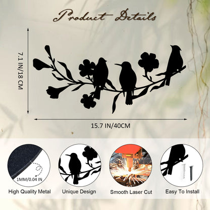 Decorative Bird and Flower Wall Art Homeandso