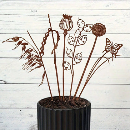 Decorative Metal Garden Stake Set Homeandso