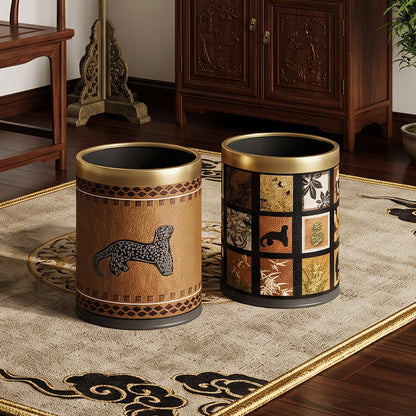 Decorative Waste Bin with Floral Bird Design Homeandso
