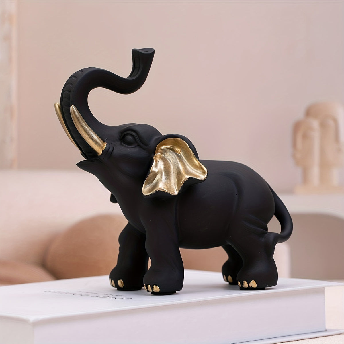 Decorative Black Elephant Figurine Homeandso
