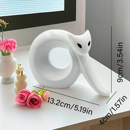 Modern Abstract Cat Figurine Homeandso