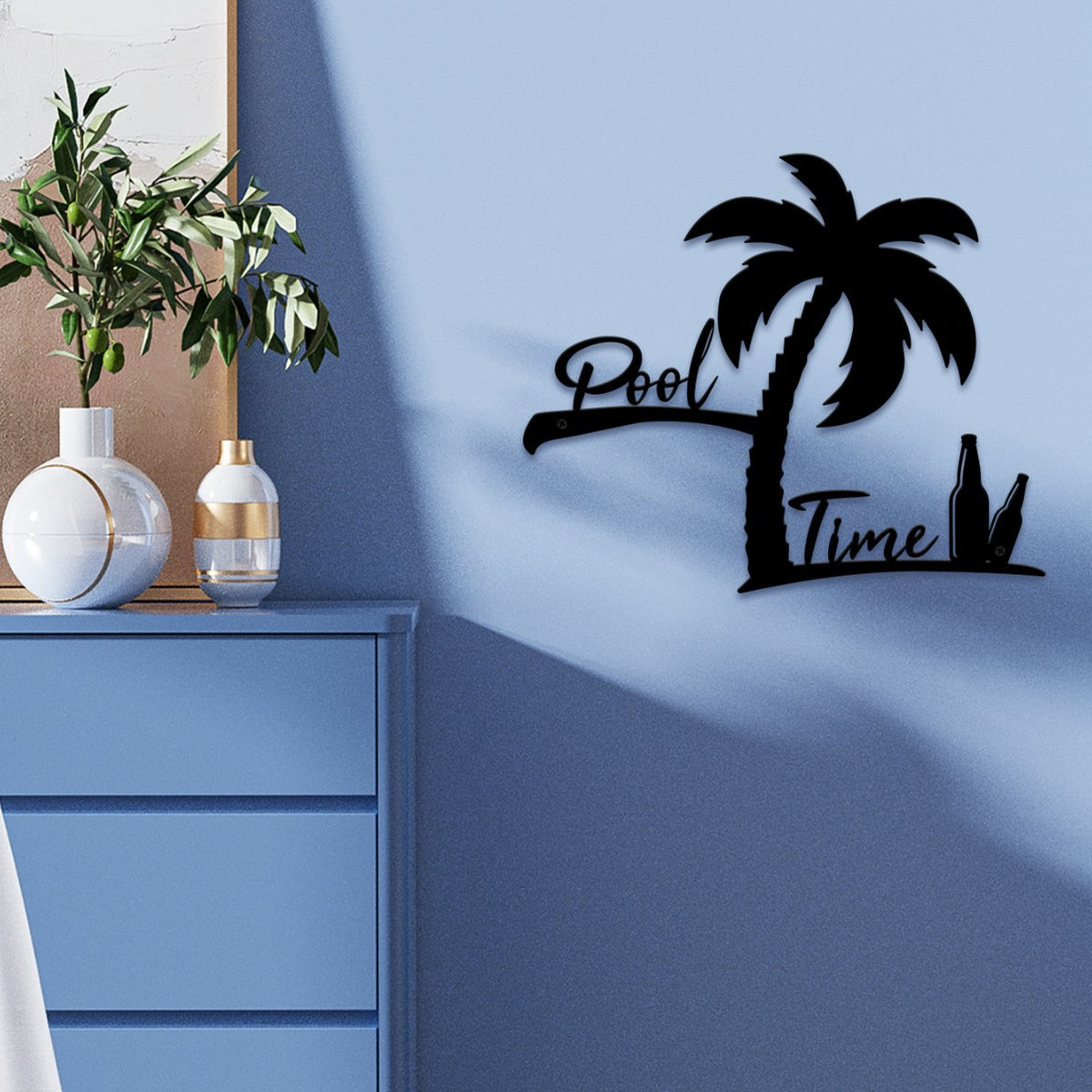 Decorative Palm Tree Pool Sign Homeandso
