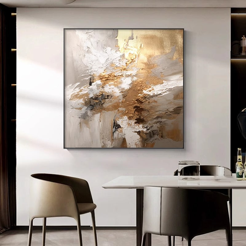 Textured Abstract Gold Leaf Canvas Wall Art Homeandso