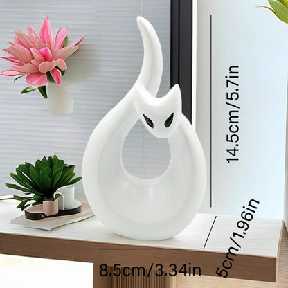 Modern Abstract Cat Figurine Homeandso