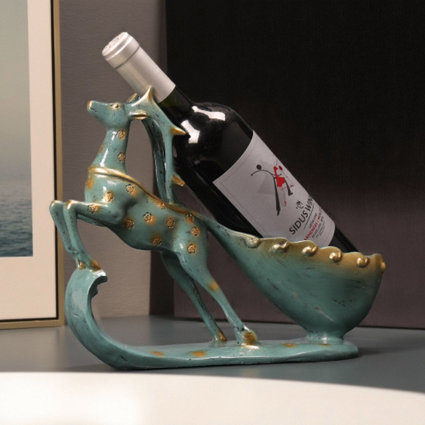 Artistic Deer Wine Bottle Holder Homeandso