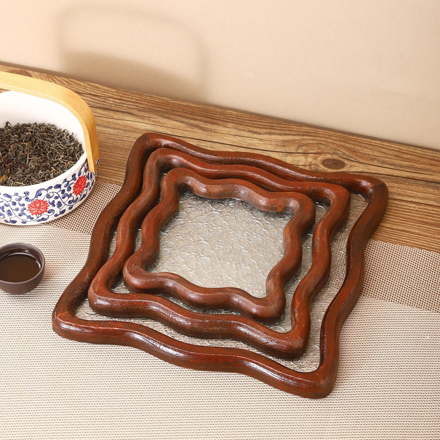 Decorative Artisan Glass Serving Tray Homeandso