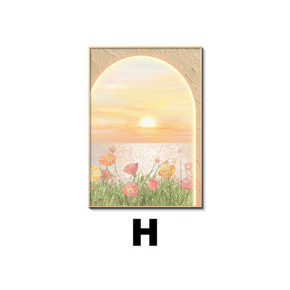 Framed Floral Sunset Art Print Homeandso