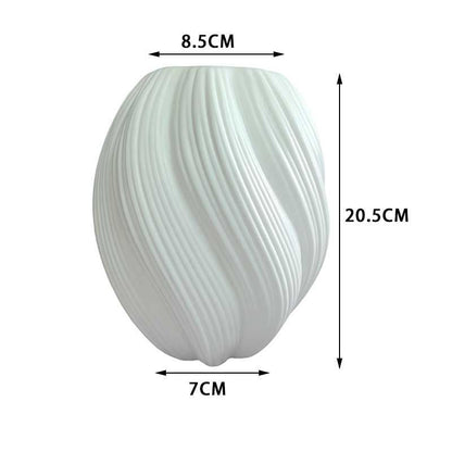 Decorative Ribbed Ceramic Vase