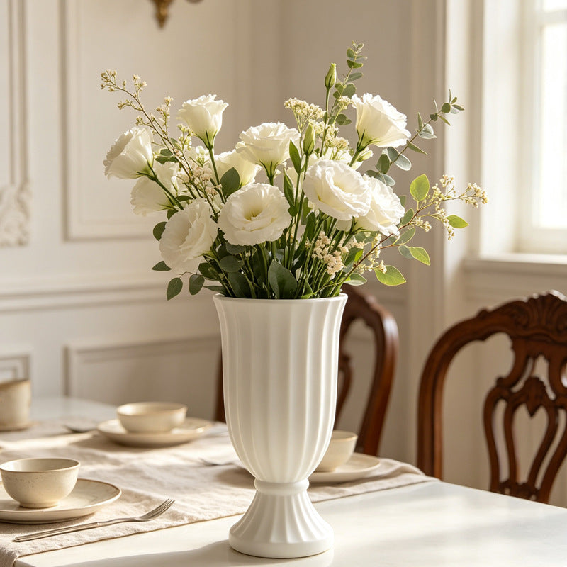 Majestic Ribbed Decorative Vase