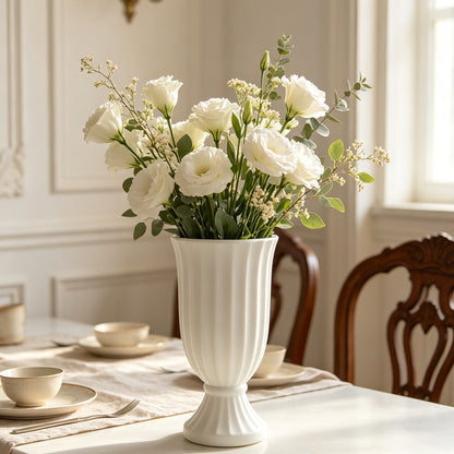 Majestic Ribbed Decorative Vase