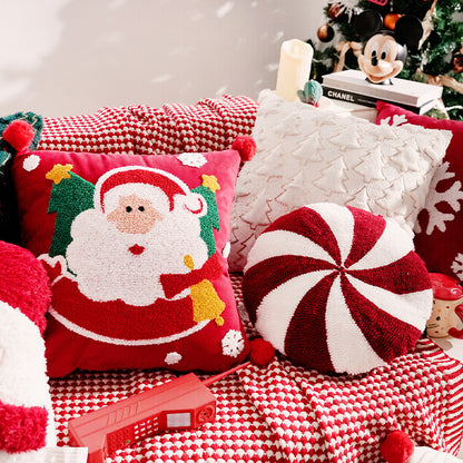 Festive Holiday-Themed Decorative Throw Pillow