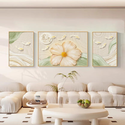 Elegant Floral Triptych Canvas Art Homeandso