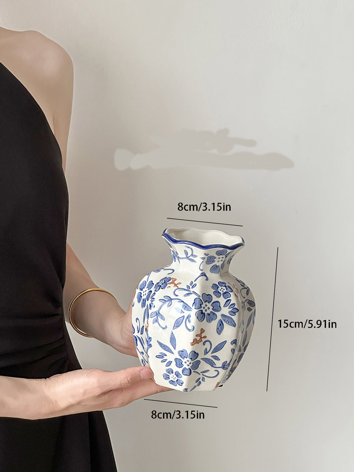 Elegant Floral Embellished Ceramic Vase
