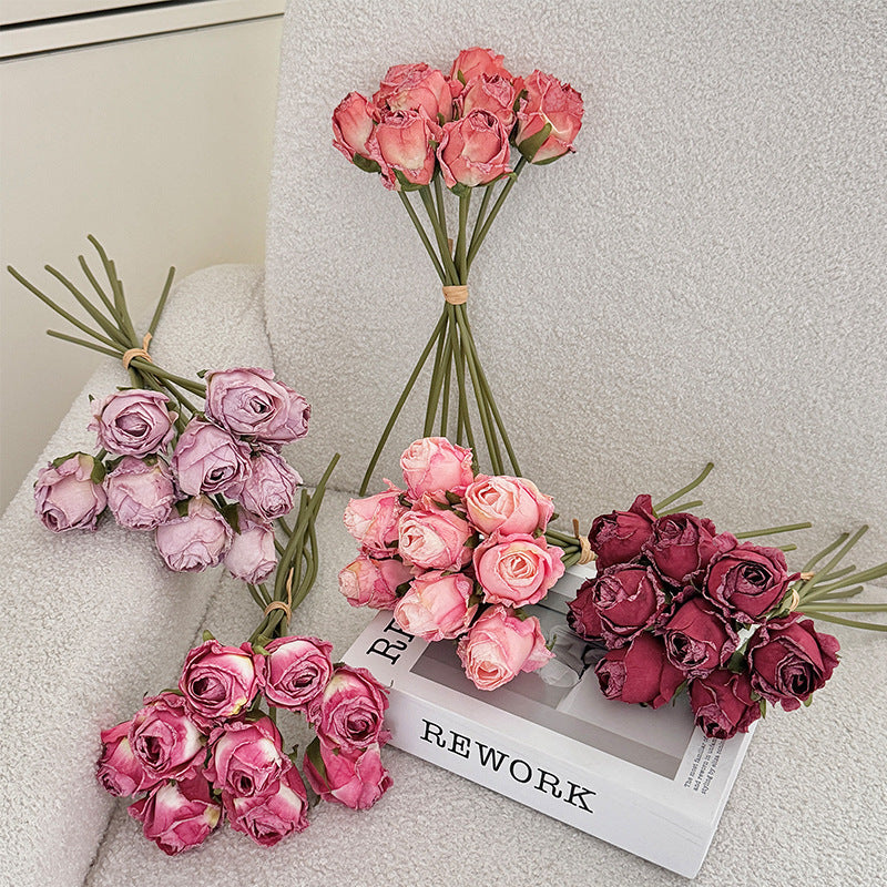 Lifelike Artificial Rose Stem Bouquet