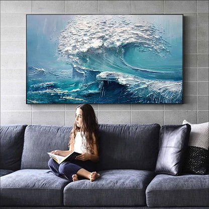 3D Textured Ocean Wave Canvas Art Homeandso