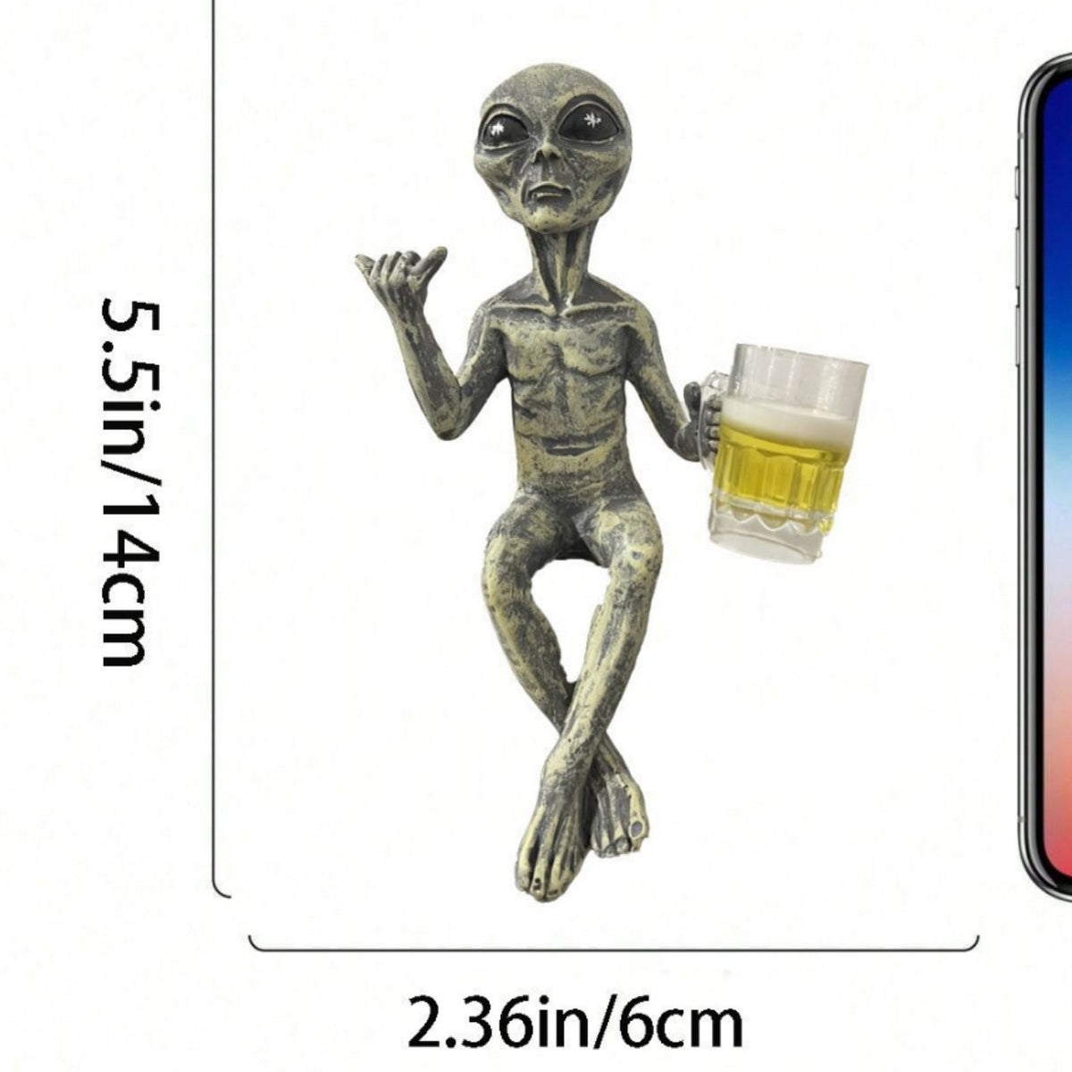 Alien Figurine Phone Holder Homeandso