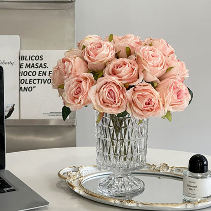 Lifelike Faux Rose Floral Arrangement