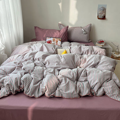 Decorative Striped Duvet Cover Set Homeandso