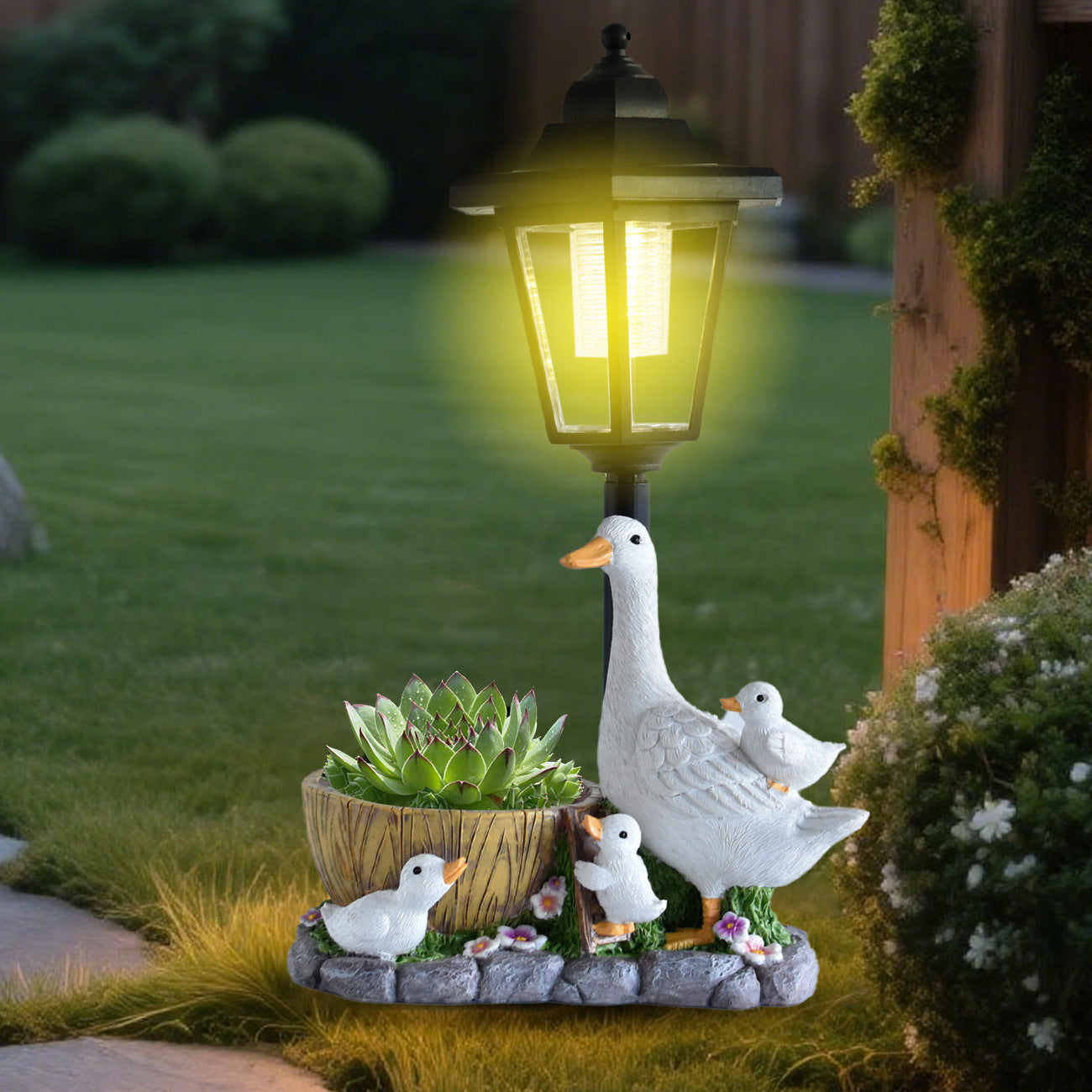 Swan Lantern Sculpture Homeandso