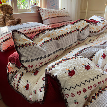 Playfully Embroidered Quilt Cover Set