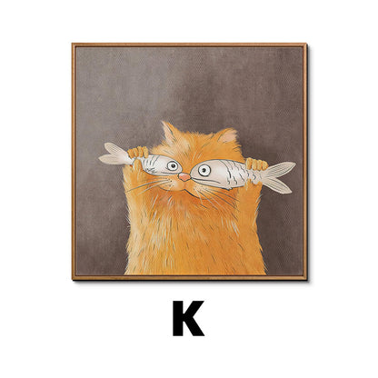 Whimsical Cat Illustration Framed Artwork Homeandso