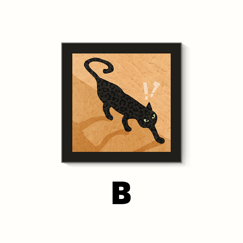 Decorative Cat-Themed Framed Artwork Homeandso