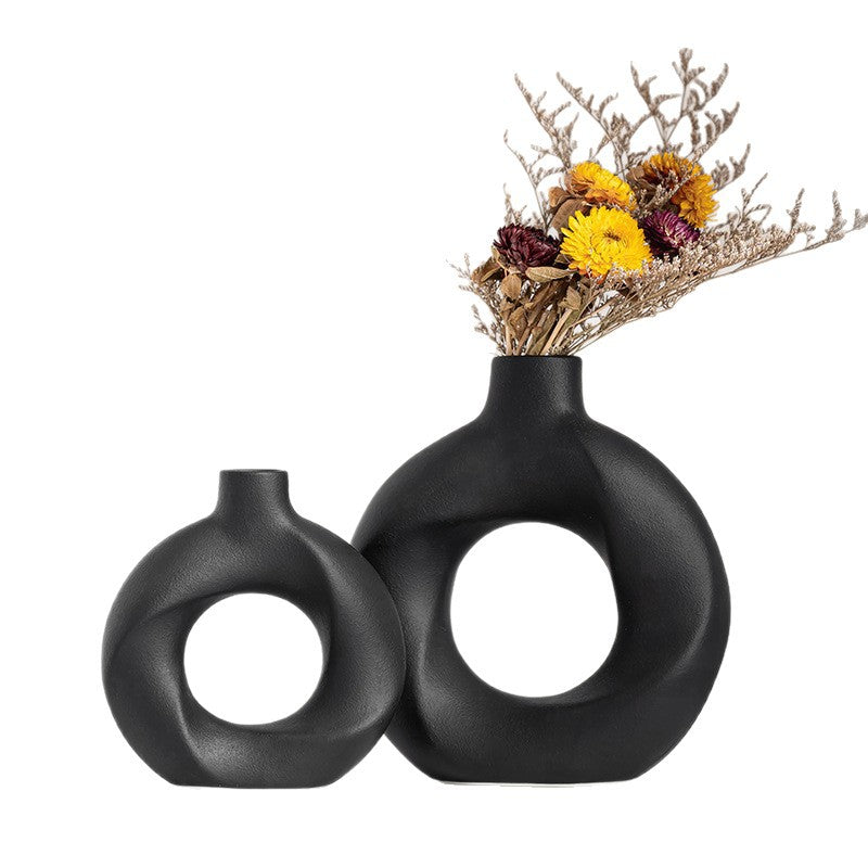 Modern Geometric Ceramic Vase Homeandso