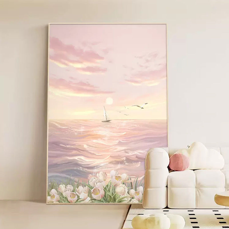 Framed Coastal Sunset Canvas Artwork Homeandso