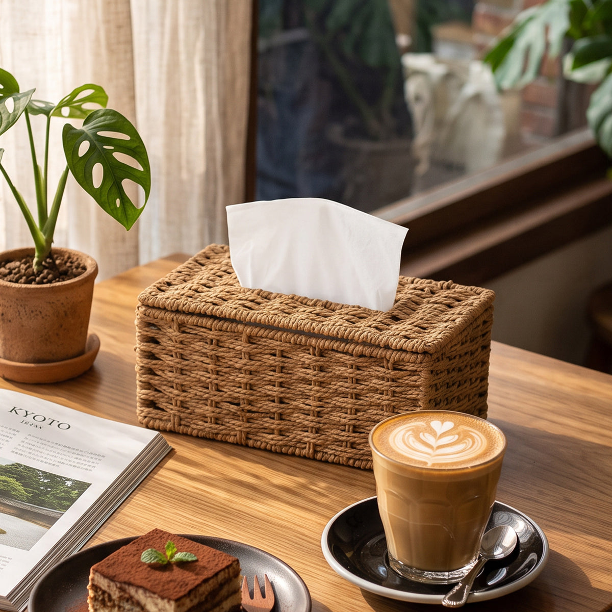 Decorative Woven Tissue Box Cover Homeandso