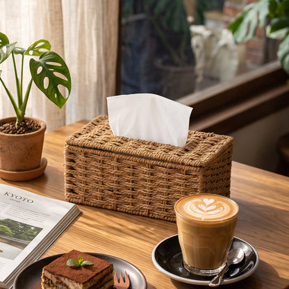 Decorative Woven Tissue Box Cover Homeandso