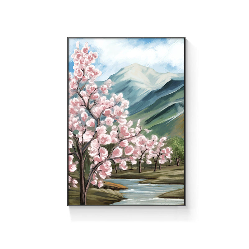 Framed Cherry Blossom Landscape Art Homeandso