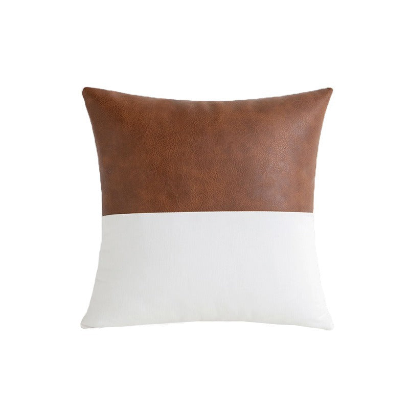 Modern Leather Accent Pillow