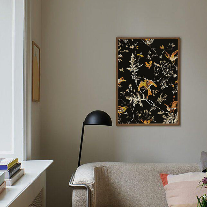 Decorative Framed Bird and Floral Artwork Homeandso
