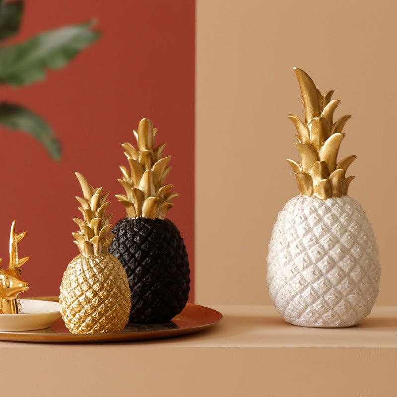 Decorative Golden Pineapple Figurine Homeandso