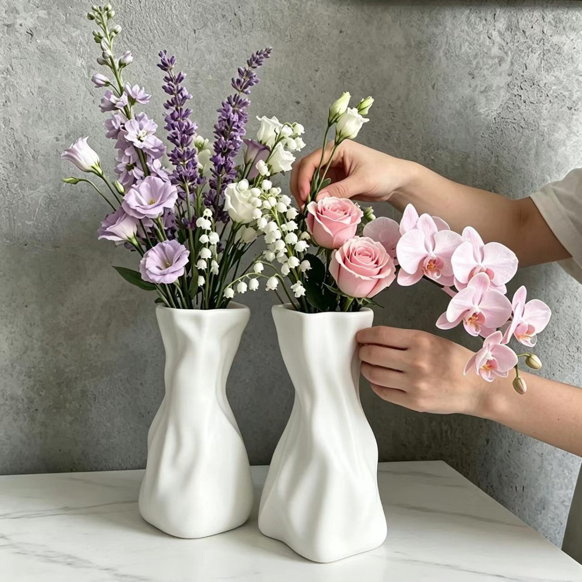 Contemporary Wave-Designed Flower Vase