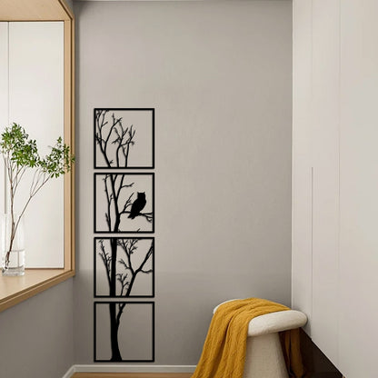 Artistic Tree and Owl Wall Art Homeandso