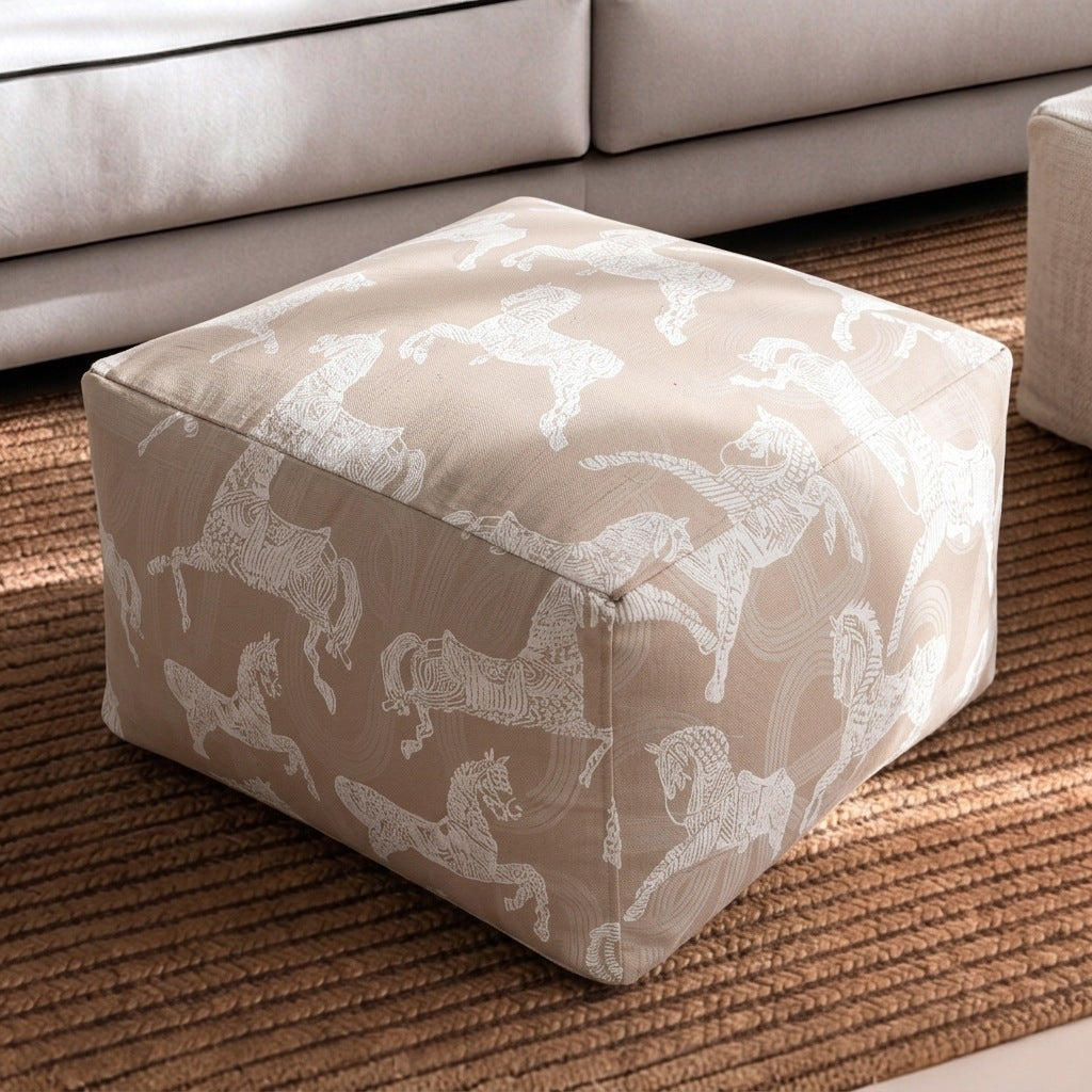 Decorative Floral Print Floor Pouf