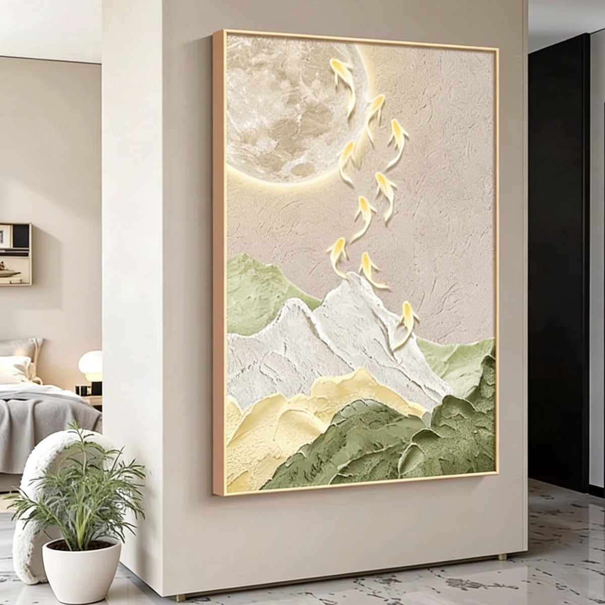 3D Koi Fish Relief Wall Art Homeandso