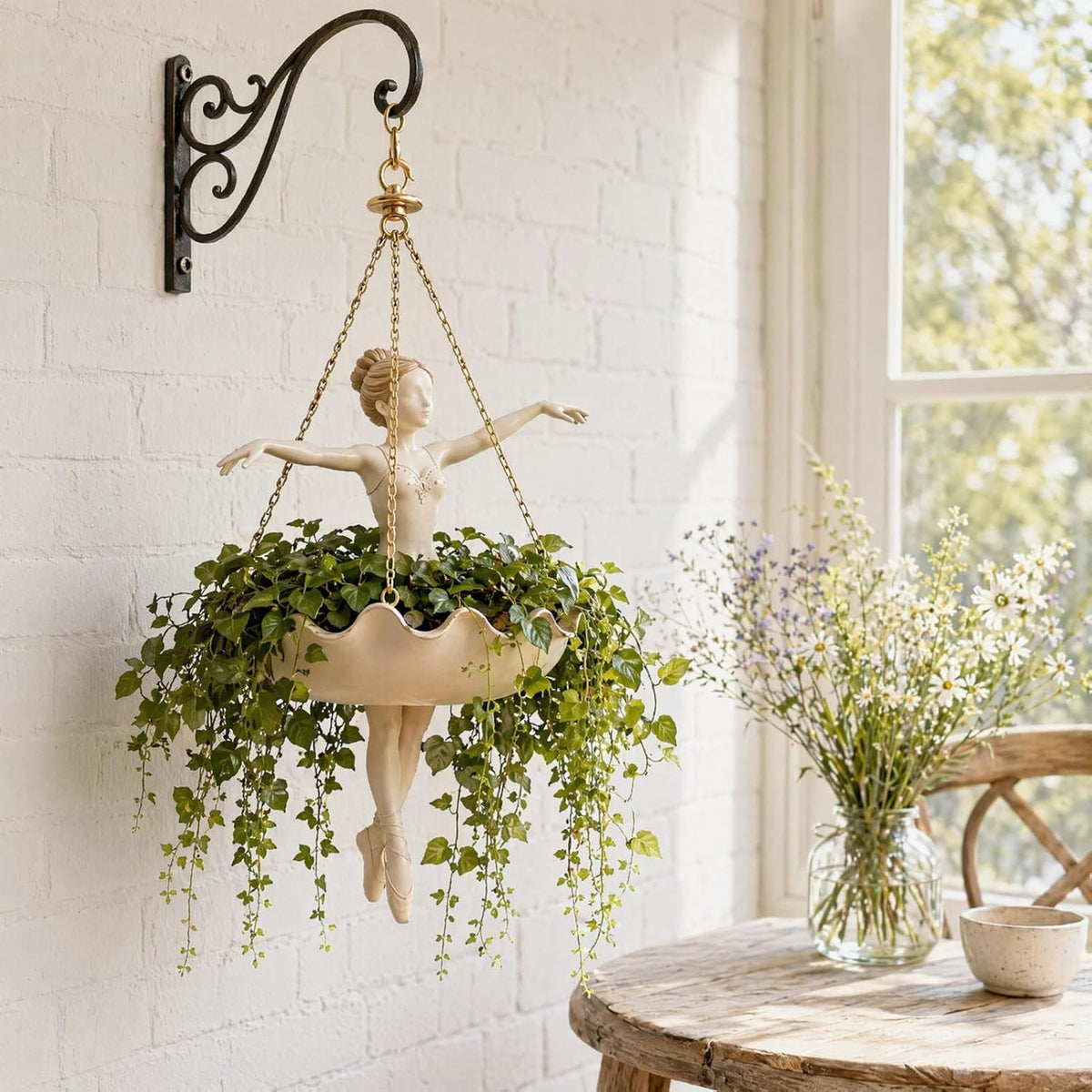 Ballet Dancer Hanging Planter Homeandso