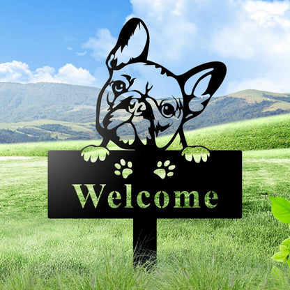 Decorative French Bulldog Welcome Sign Homeandso