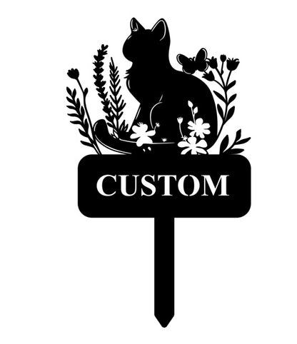 Customized Cat Garden Marker Homeandso