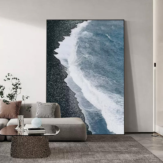 Abstract Coastal Waves Canvas Art Homeandso