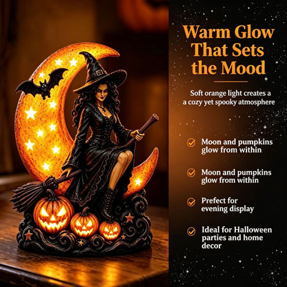 Illuminated Witch Figurine Table Lamp