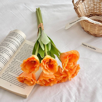 Realistic Silk Tulip Bouquet for Home Display