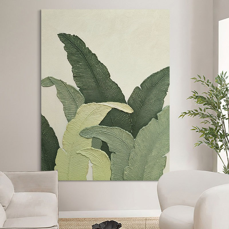 Textured Botanical Leaf Canvas Artwork Homeandso