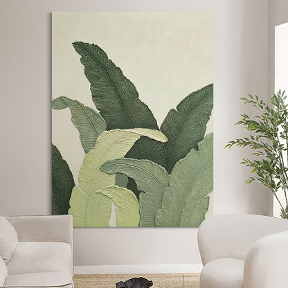 Textured Botanical Leaf Canvas Artwork Homeandso