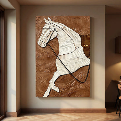 Textured Horse-Themed Canvas Wall Art Homeandso