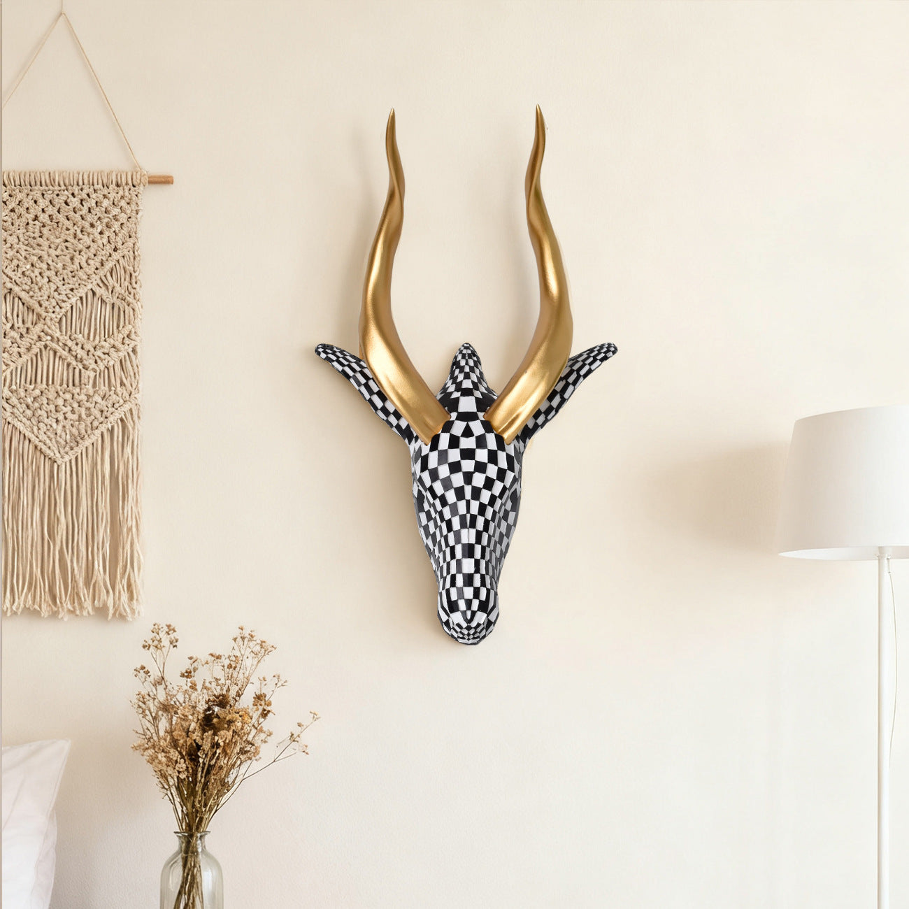 Artistic Wall Mounted Deer Head Sculpture Homeandso