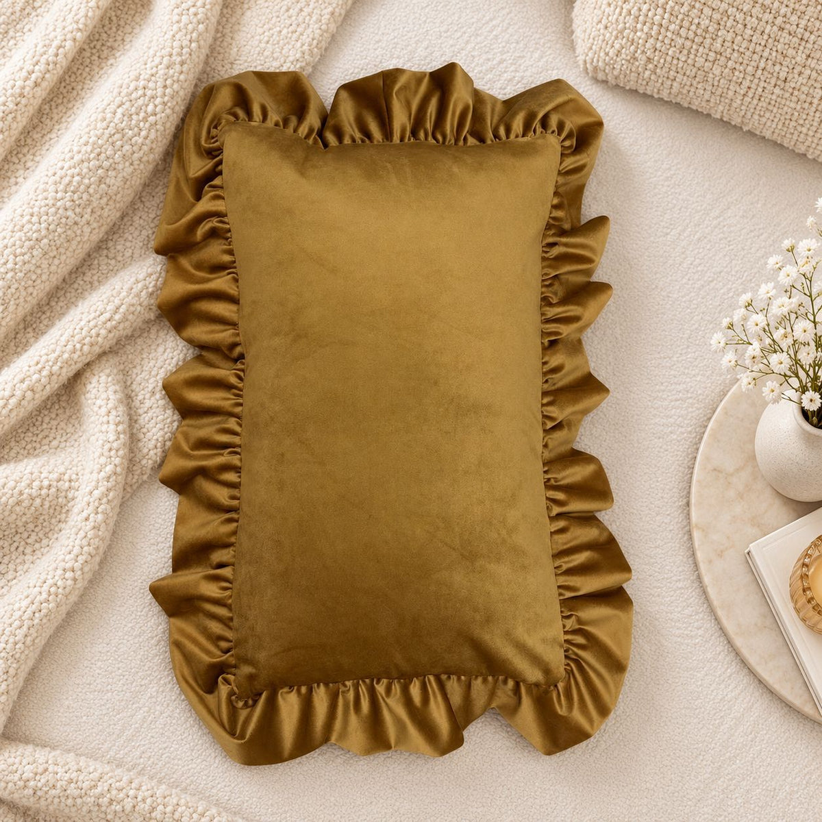 Ruffled Decorative Throw Pillow